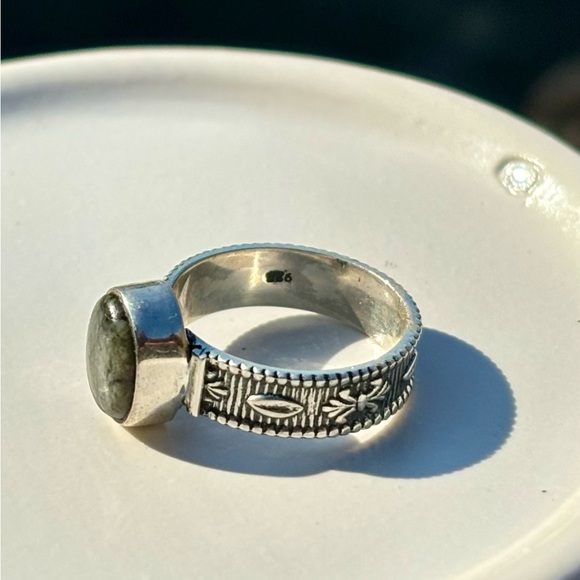 Lianite and solid 925 sterling silver ring - Picture 4 of 13